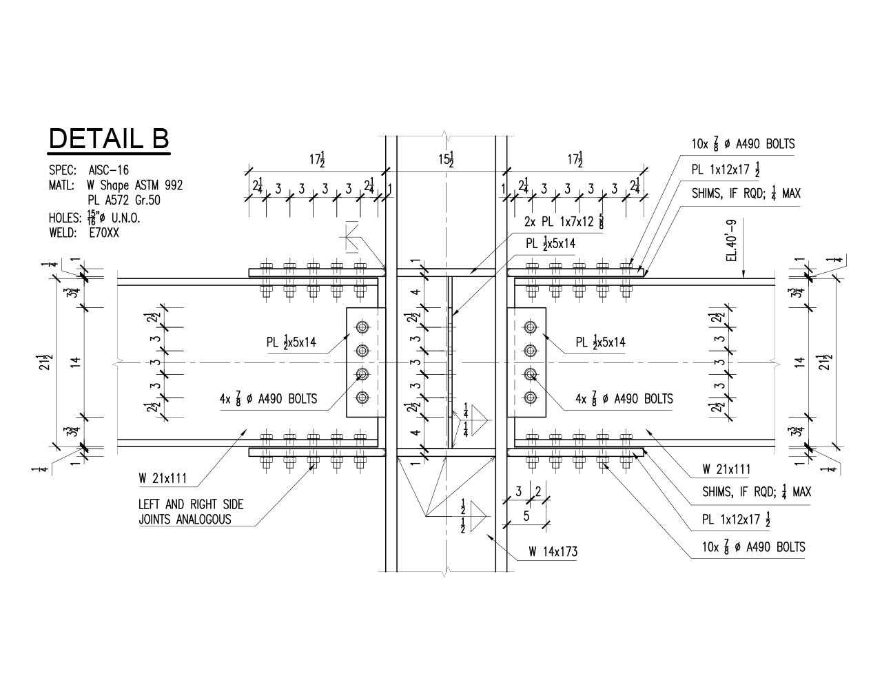 complexe detailtekening staalverbinding